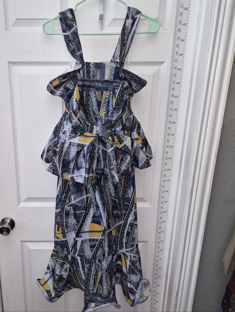 CQ by CQ Abstract Print Ruffle Maxi Dress β Size Large